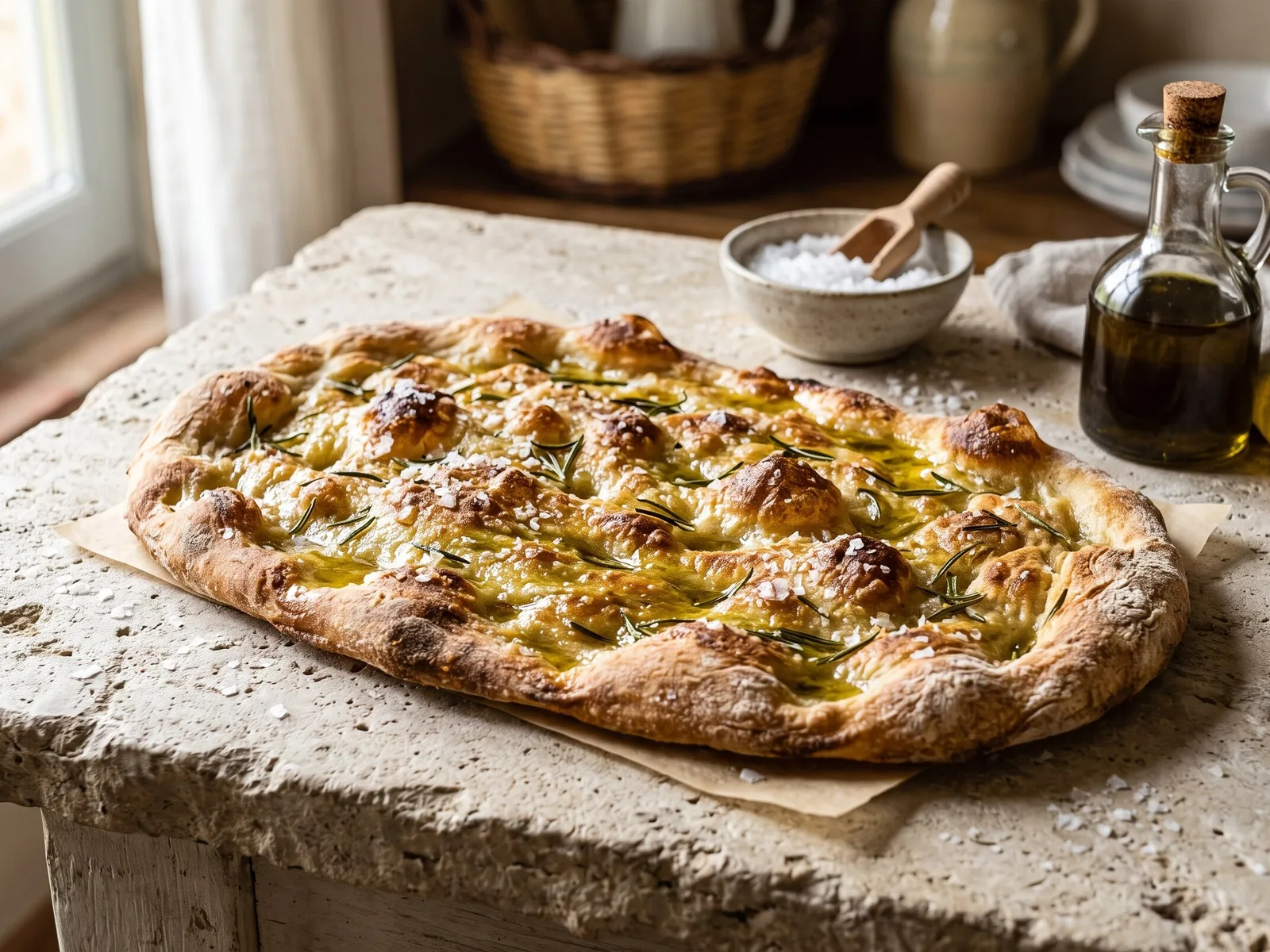 Schiacciata Toscana (Tuscan Olive-Oil Flatbread) — freshly baked
